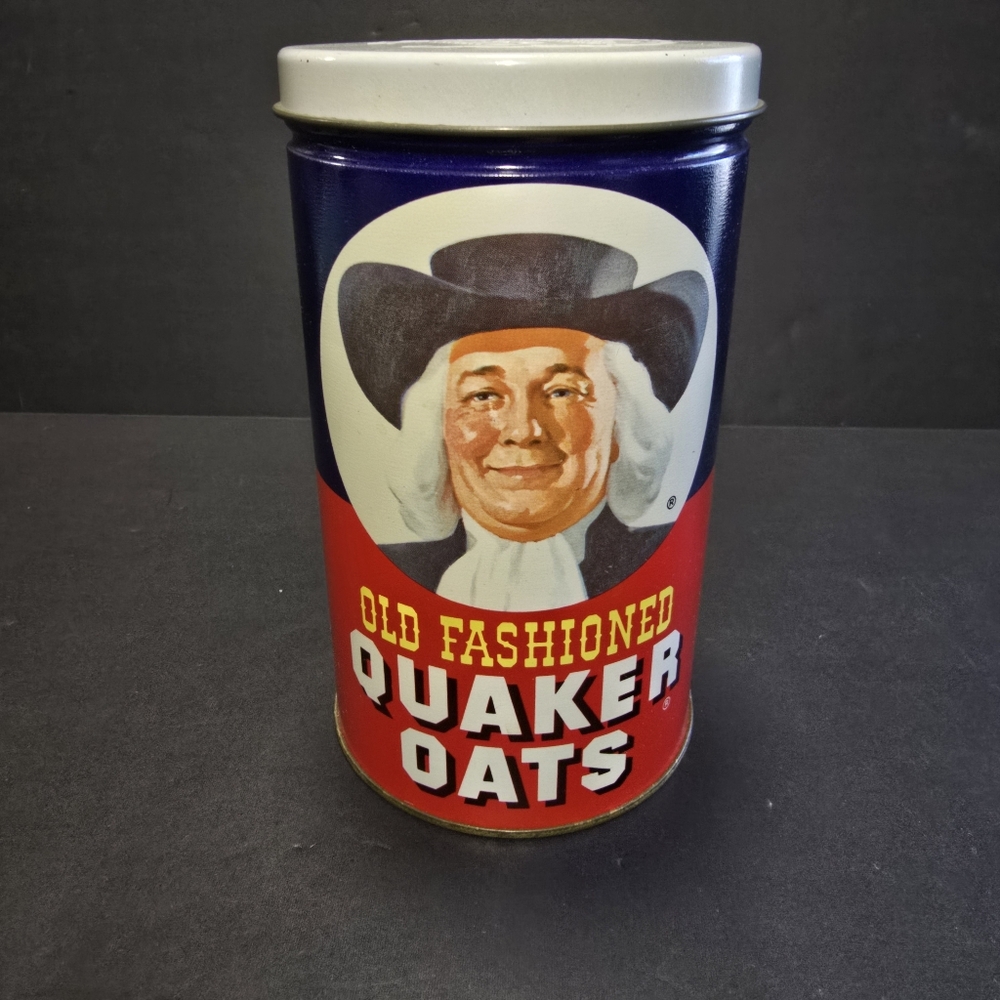 Vintage 1982 Old Fashioned Quaker Oats Tin Can Collector's Limited Edition